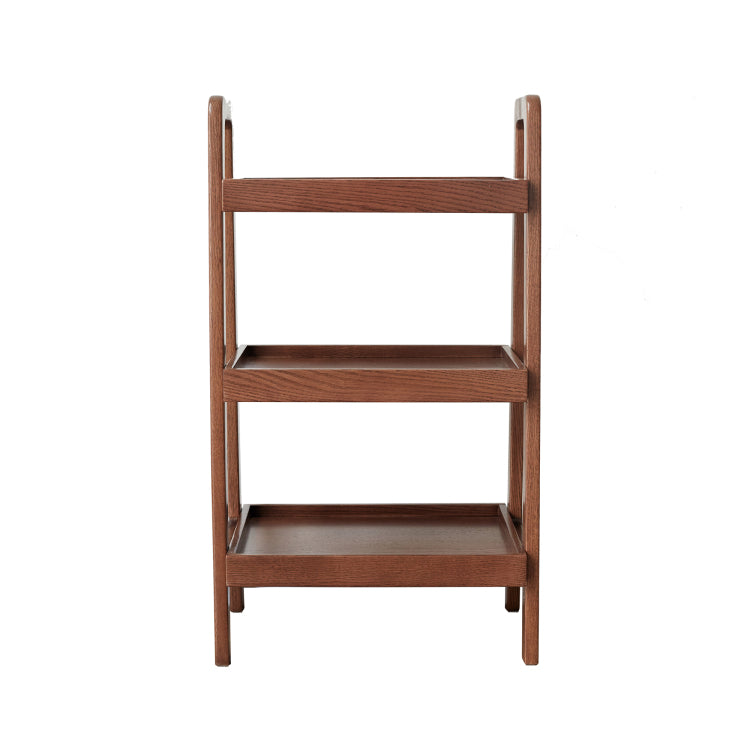 Walnut Color Oak Storage Bench, 3 Tier Beech Wood Shoe Rack For Entryway, Premium Storage Organizer For Bathroom, Living Room, Bedroom, Hallway, Patio, Kitchen