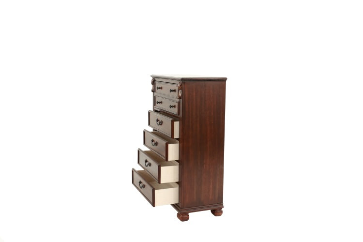 Dark Cherry 1Pc Chest Of Drawers Storage Bedroom Furniture Traditional Style Chest