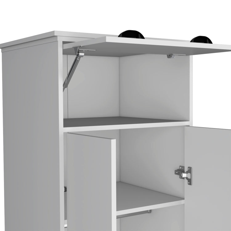 Linch Armoire With Hinged Drawer, Double Door Cabinet And 1 Drawer
