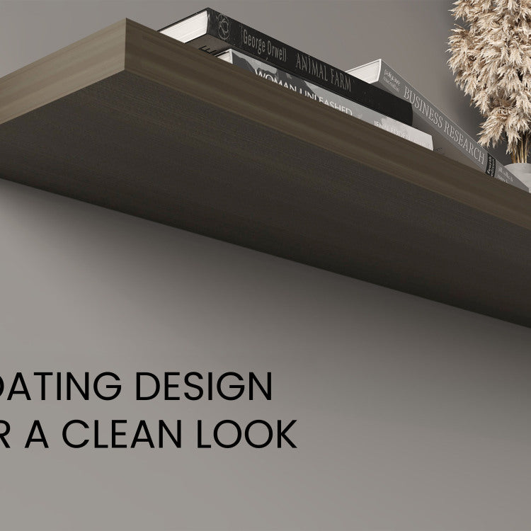 Ecco 47" Wide Floating Shelves Set Of 2, Shelves For Wall Decor For Bedroom, Bathroom Storage Shelves, Book Shelves For Living Room
