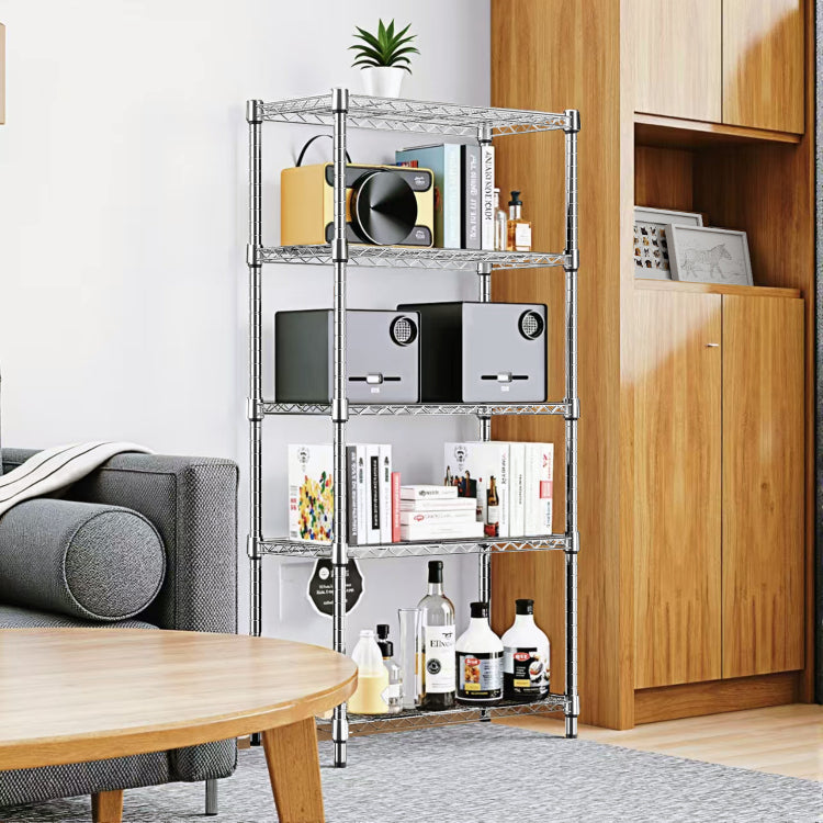 1250 Lbs Steel Heavy Duty 5 Tier Utility Shelving Unit Steel Organizer Wire Rack For Home,Kitchen,Office,Chrome 13.7" D X 23.6" W X 62.4" H