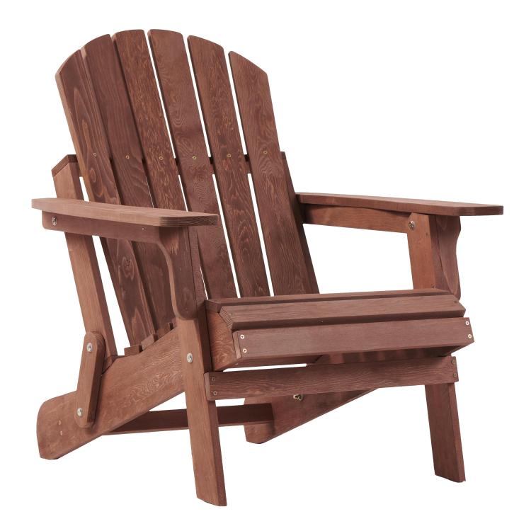 Oversize Wooden Outdoor Folding Adirondack Chair With Pre Assembled Backrest & Seatboard, Wood Patio Chair For Garden Backyard Porch Pool Deck Firepit