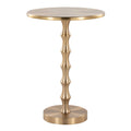 26.75" Contemporary Metal Accent Table In Gold Metal