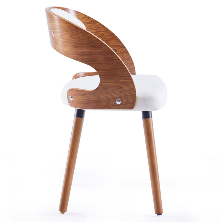 Wood Dining Chairs, Set Of 2 Modern Upholstered Dining Chairs With Curved Backrest For Kitchen, Dining Room, Living Room