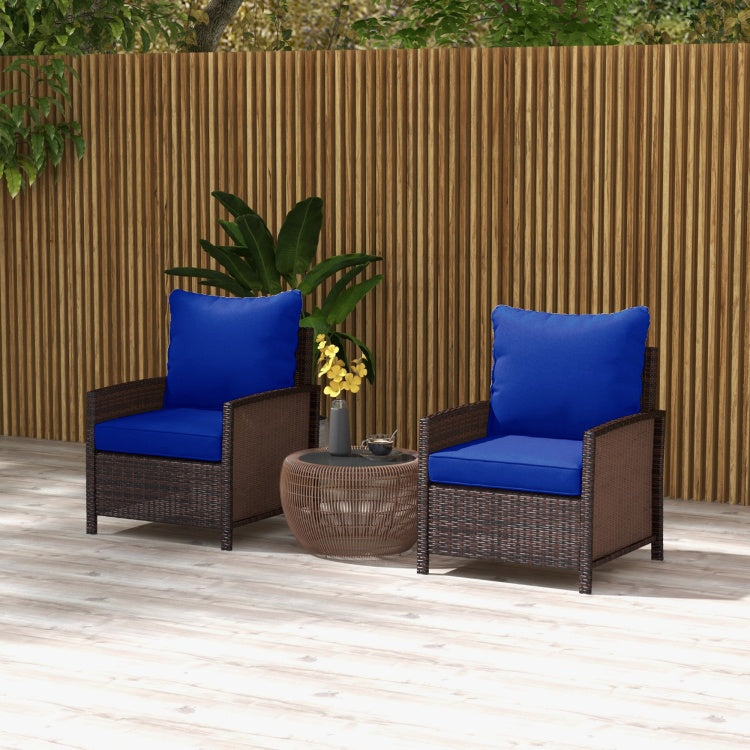 Outsunny 4 Piece Patio Chair Cushion And Back Pillow Set, Seat Replacement Patio, Cushions Set For Outdoor Garden Furniture, Navy Blue