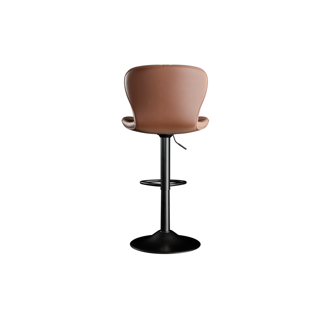 Modern Bar Stools Set Of 2, Faux Leather Upholstered Swivel Bar Stools, Adjustable Counter Height Bar Chairs With Back For Kitchen Island, Rust