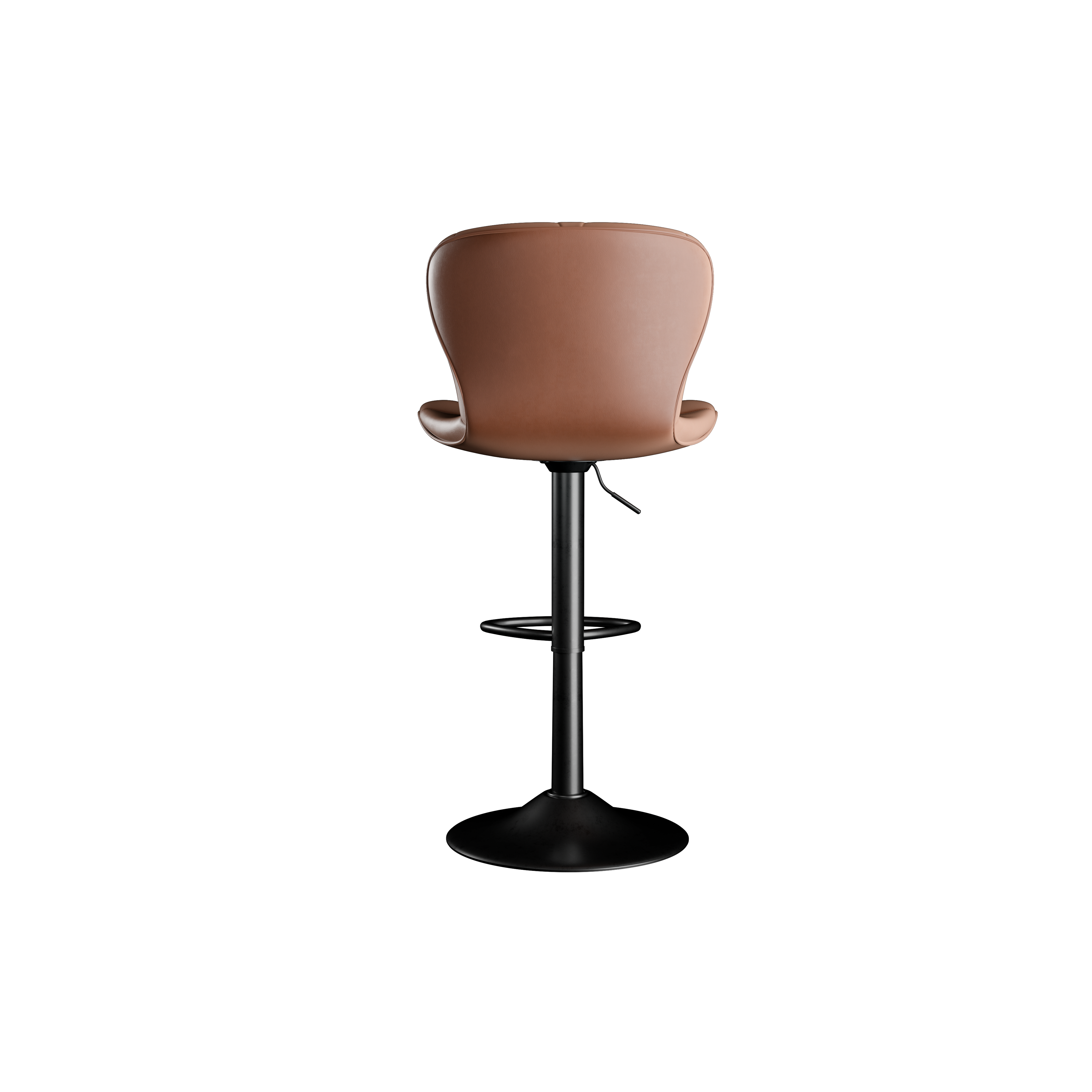 Modern Bar Stools Set Of 2, Faux Leather Upholstered Swivel Bar Stools, Adjustable Counter Height Bar Chairs With Back For Kitchen Island, Rust
