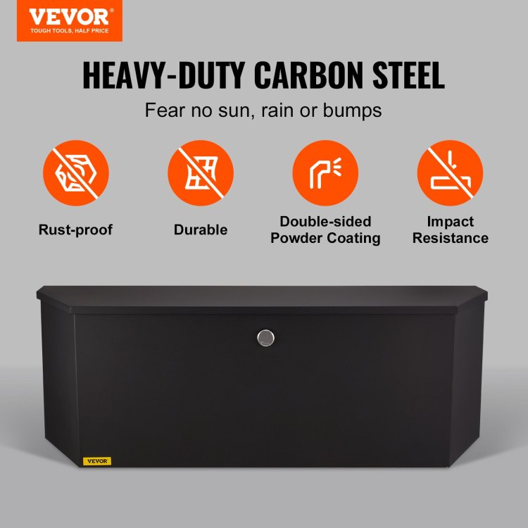 Trailer Tongue Box, Carbon Steel Tongue Box Tool Chest, Heavy Duty Trailer Box Storage With Lock And Keys, Utility Trailer Tongue Tool Box For Pickup Truck Bed, Rv Trailer, 36"X12"X12"