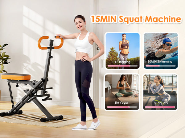 Squat Machine For Home Gym, Squat Rowing Machine With Adjustable Resistance And Optional Full Motion, Squat Assist Trainer For Glutes