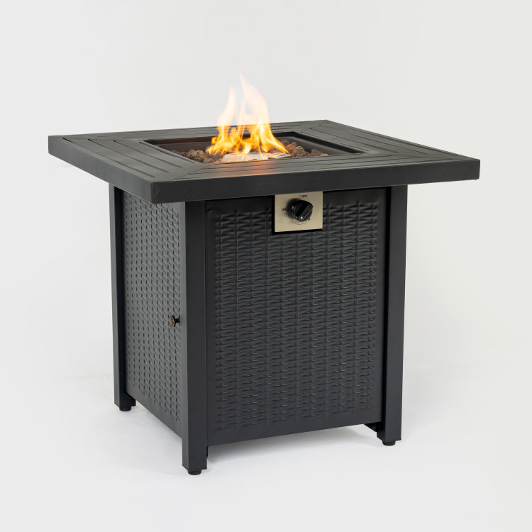 28 Inch Iron Square Propane Fire Pit Table