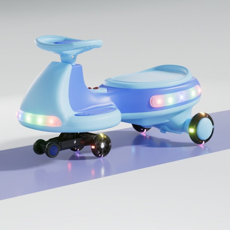 Electric Wiggle Car, Fully Illuminated, With Enlarged Flashing And Silent Wheels, 12V7 Battery, Dual Drive 550 Motor, And Bluetooth Gliding And Electric Two In One
