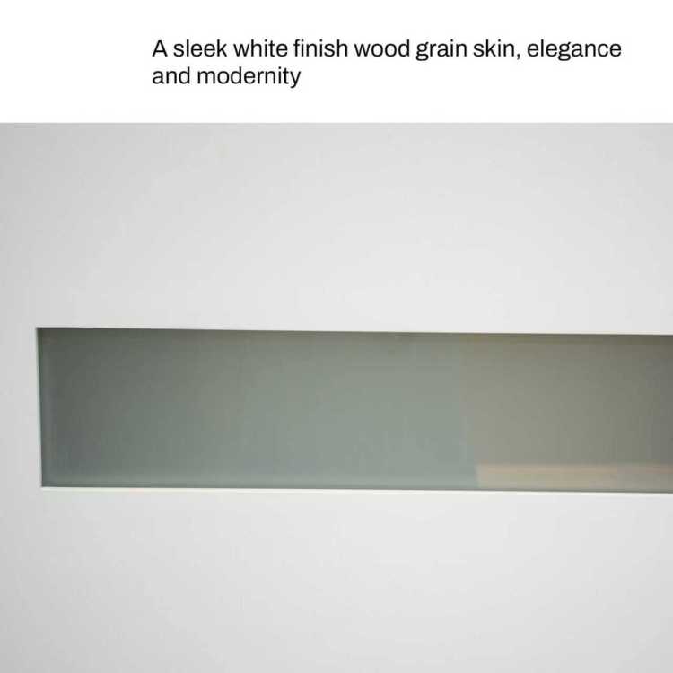 36 X 80 Fiberglass Entry Door, 4 Lite Frosted Glass Contemporary Style For Home'S Front Entrance, Right Hand Inswing, Packaging 4 9 16 Vinyl Frame, White Finish Knock Down Entry Door