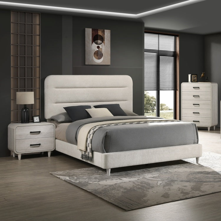 1Pc Contemporary White Finish Ample Drawer Space Five Drawers Tall Chest Storage Wooden Furniture Antique White Color
