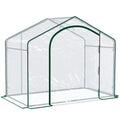 Outsunny 6' X 3' X 5' Portable Walk In Greenhouse, Pvc Cover, Steel Frame Garden Hot House, Zipper Door, Top Vent For Flowers, Vegetables, Saplings, Clear