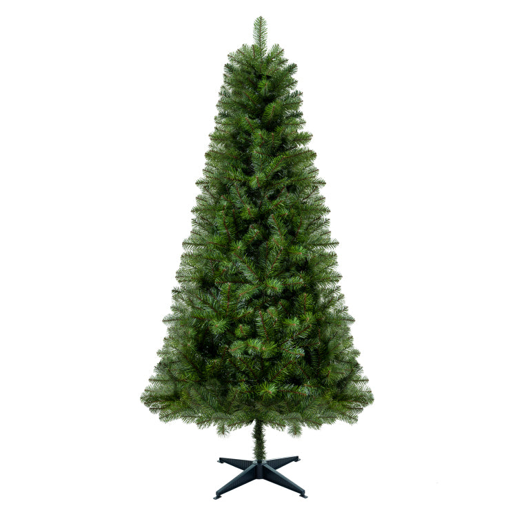 6Ft Unlit Artificial Christmas Tree With 490 Tips, Pvc Full Branches, Classic Green Holiday Tree With 4 Leg Plastic Stand For Indoor Home Decoration