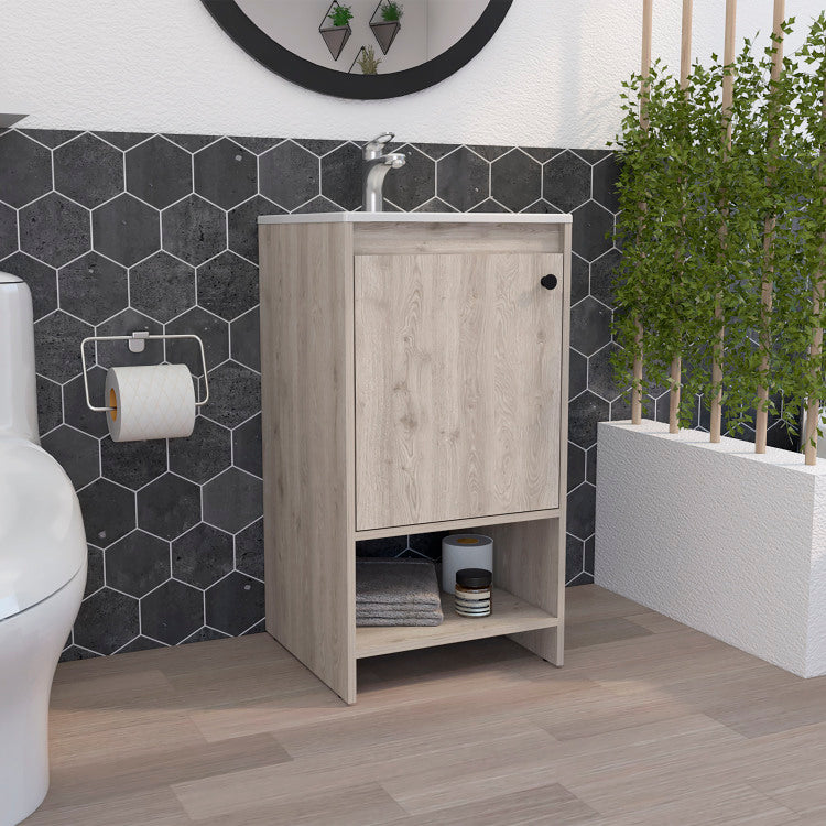 Chariot Free Standing Vanity Cabinet, One Open Shelf