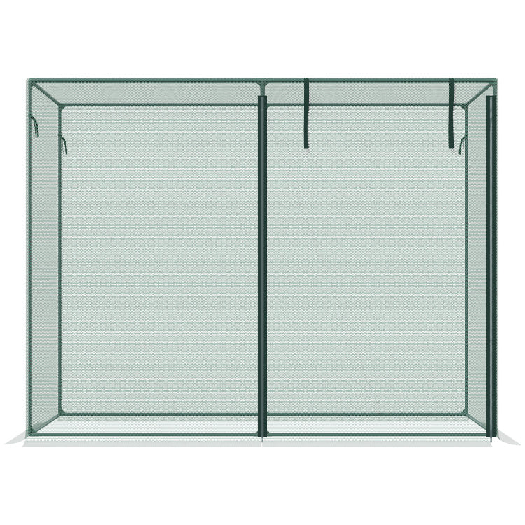 Outsunny 6' X 3' Crop Cage, Plant Protection Tent With Zippered Doors For Vegetable Garden, Backyard, Green