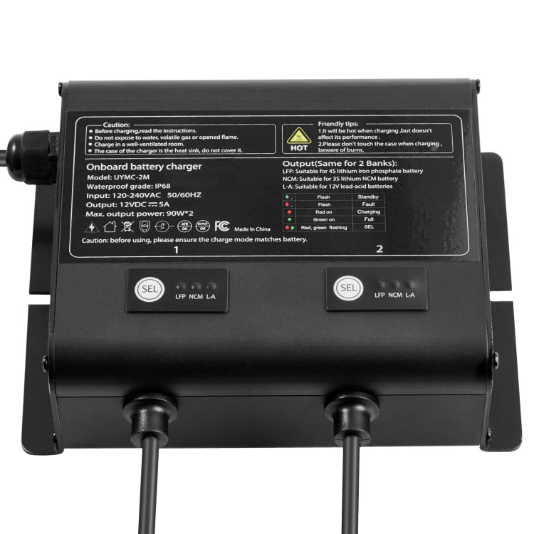 2 Bank 5A 12V Smart Marine Battery Charger Onboard Ip68 Waterproof Boat Rv Yacht