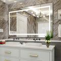 60" X 32" Led Bathroom Mirror With Anti Fog And Touch Sensor Modern Frameless Lighted Wall Mirror For Bathroom Vanity, Shower Room, Or Dressing Area