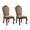 Beige And Cherry Solid Back Side Chairs Set Of 2