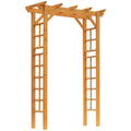 Outsunny 85" Wooden Garden Arbor For Wedding And Ceremony, Outdoor Garden Arch Trellis For Climbing Vines Orange