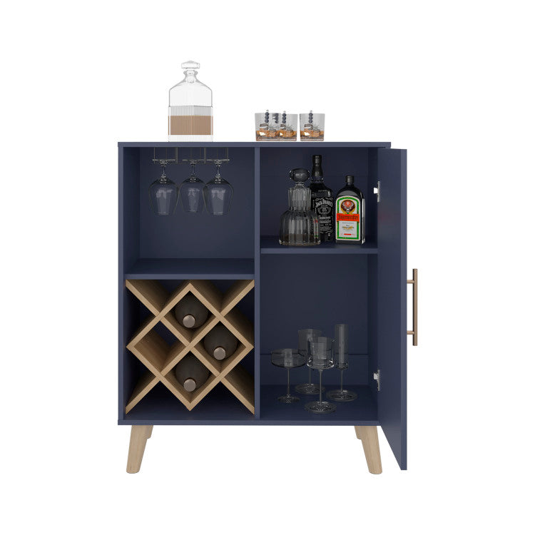 Angela Bar Cabinet With Wine Rack, And Multifunctional Compartments