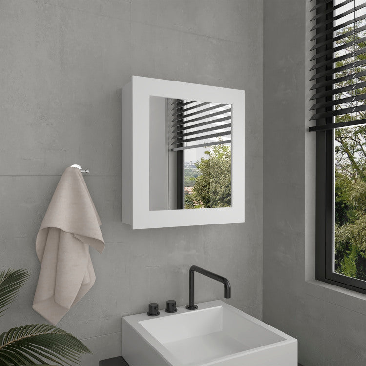 Luma Medicine Cabinet With Mirror Door 20.5" High Cabinet Organizer With Two Interior Shelves For Bathroom, Kitchen, Mudroom