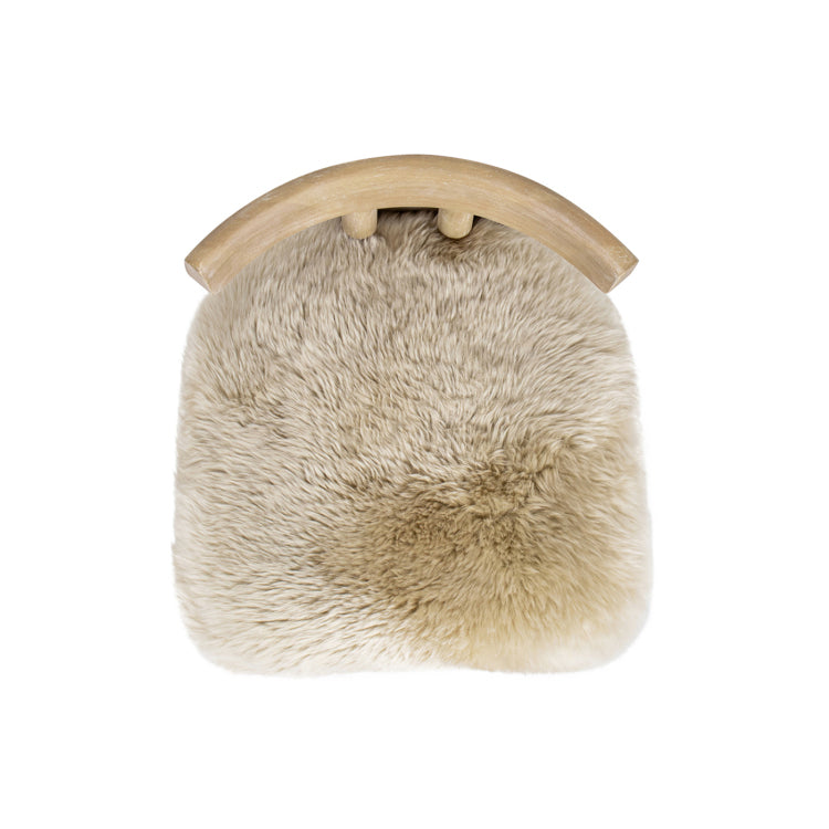 Arden 19.5" Genuine Sheepskin Fur Split Back Dining Chair Natural Blonde Genuine Fur