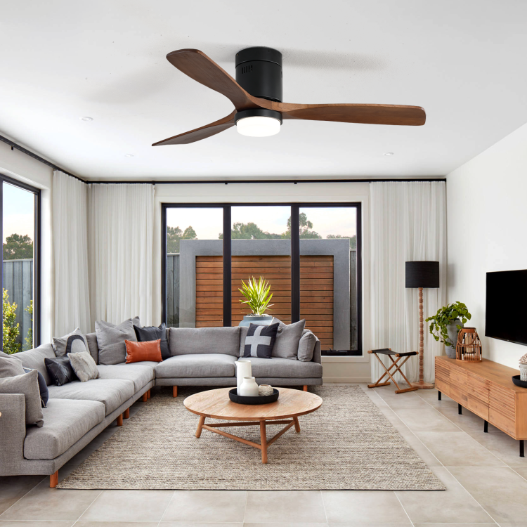 52 Inch Indoor S 3 Solid Wood Fan Blade Noiseless Reversible Motor Remote Control With Light