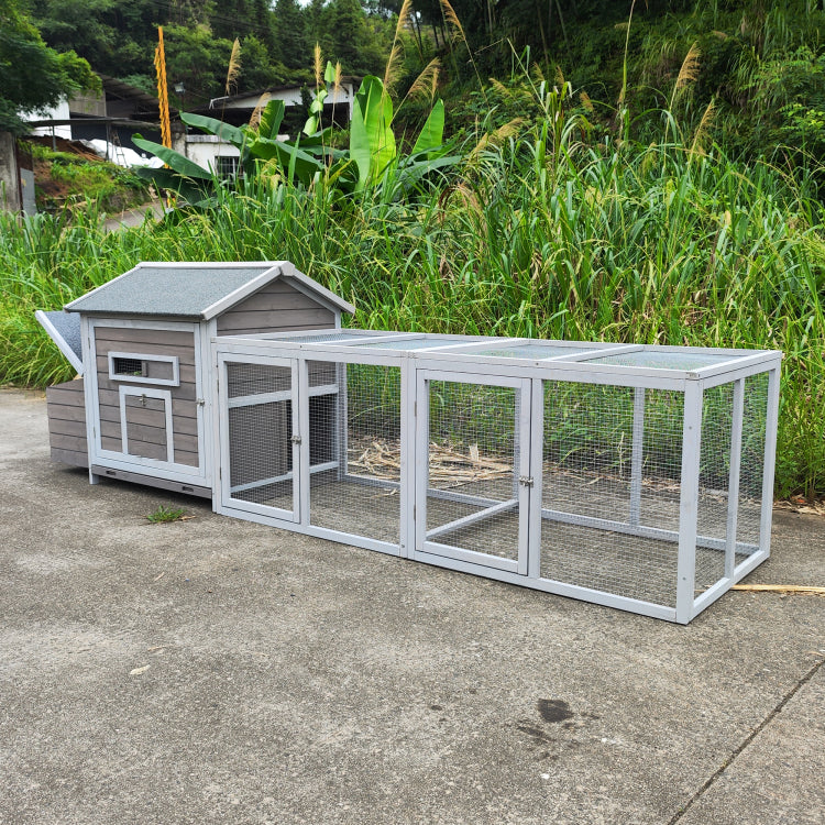 118 Wooden Chicken Coop Hen House Poultry Cage With Free Range Doors, Nesting Box,Leakproof Pull On Tray