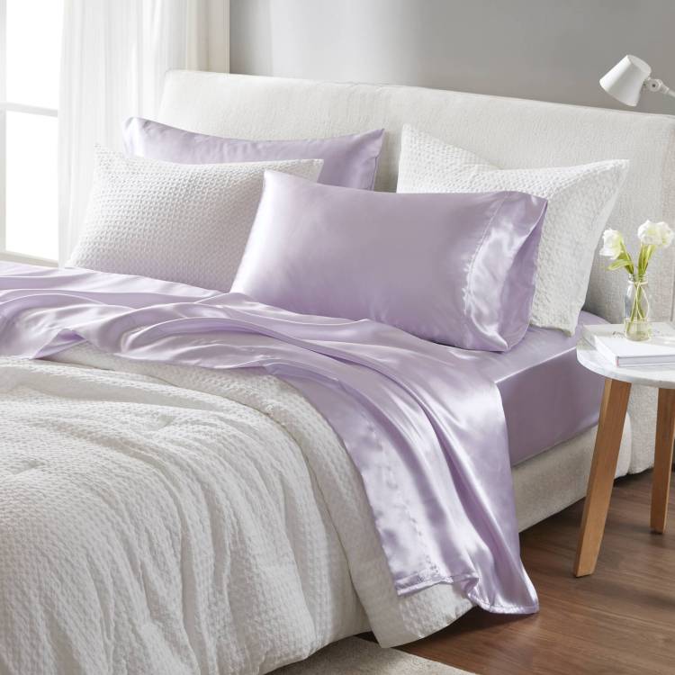 6 Pcs Queen Luxury Sheet Set Lilac