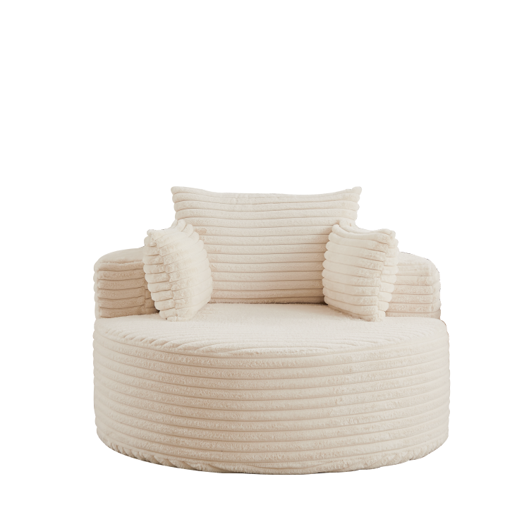50"L Corduroy Sponge Single Sofa,No Assembly Required,Fluffy Modern Sleeper Chair For Living Room, Bedroom, Lounge And Projection Room Not A Swivel Chair