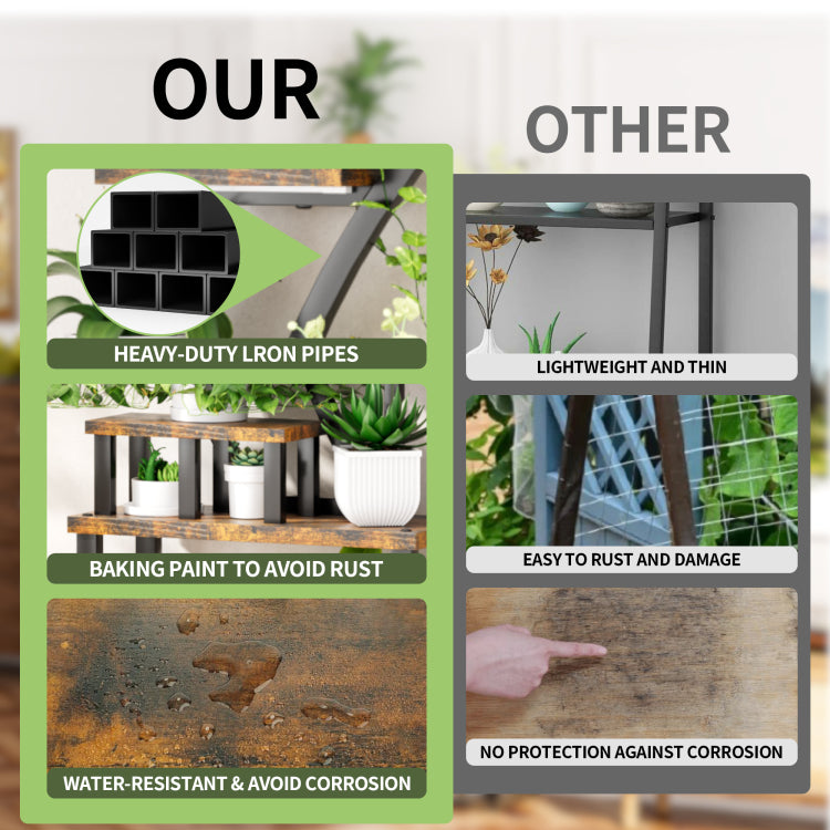 8 Tiered Indoor Plant Stand With 5 Grow Lights, 10 Level Stepless Dimming, Durable Thickened Metal Steel Pipe 0.8Mm For Living Room, Garden
