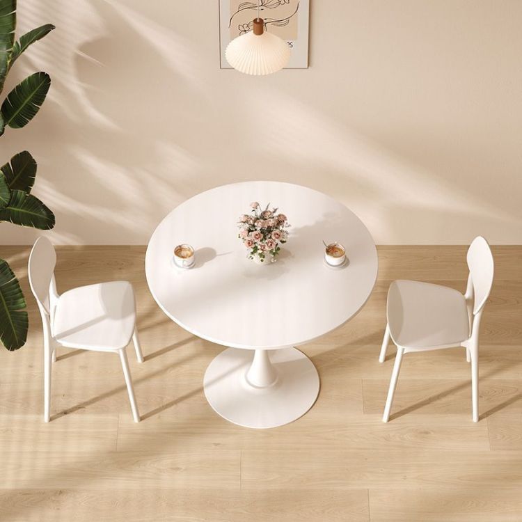 Modern Round Dining Table, 31.5'' Kitchen Dining Room Furniture, Coffee Table, Leisure Table, Living Room Table, Oval Dining Table, Whtie