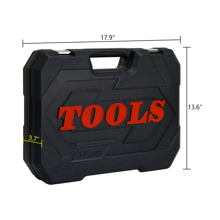 Tool Set Socket And Ratchet Wrench Toolbox, 171Pcs Tool Box, Universal Home Car Repair Tool Set For Men And, Perfect For Homeowners, Diy Enthusiasts, And Mechanics