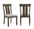2Pc Rustic Upholstered Dining Chairs Rich Wood Finish Wooden Dining Room Furniture Brown