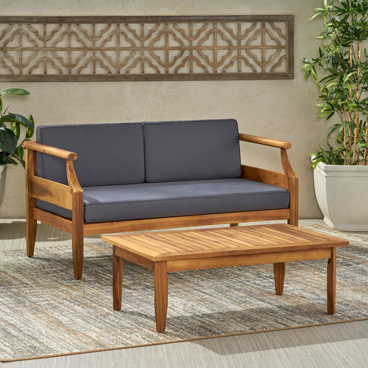 Aston Outdoor 4 Seater Chat Set With Cushions Loveseat & Coffee Table &Club Chair