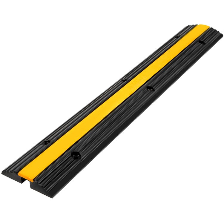 4 Pack Of 1 Channel Rubber Cable Protector Ramps Heavy Duty 22046Lbs Load Capacity Cable Wire Cord Cover Ramp Speed Bump Driveway Hose Cable Ramp Protective Cover