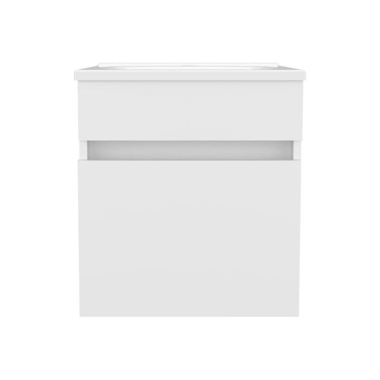 Primavera 18" Wide Floating Bathroom Vanity, With One Cabinet And Two Shelves, White