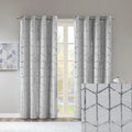 Total Blackout Metallic Print Grommet Top Curtain Panel Only 1 Pc Panel