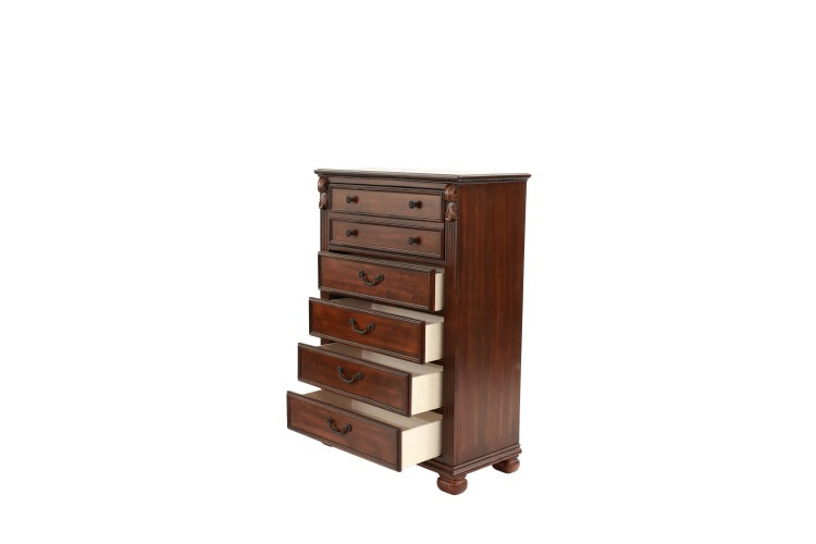 Dark Cherry 1Pc Chest Of Drawers Storage Bedroom Furniture Traditional Style Chest