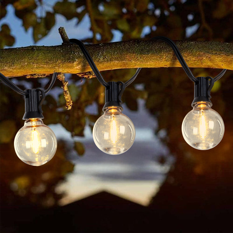 98Ft Led Outdoor String Lights, Plug In Waterproof Patio Lights With 50 Shatterproof Bulbs, Warm White Outdoor Hanging Light Decor For Backyard Deck Garden Bistro Porch Party