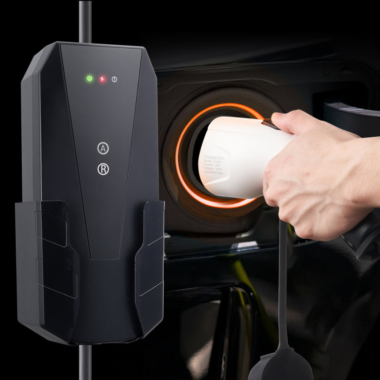 Level 1 2 Portable Ev Charger, 16 Amp 120V Or 240V, Electric Vehicle Charger With 28 Foot Charging Cable Nema 6 20P Plug Nema 5 15 Adapter, Plug In Home Ev Charging Station For Sae J1772 Evs