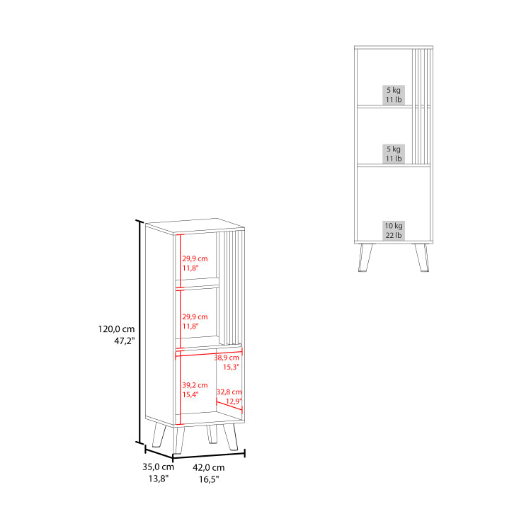 Vance 47" High One Door Cabinet With Two Open Shelves Dark Wengue Light Oak