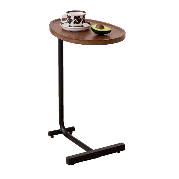 2 Pieces Brown C Shaped Side Table, Small Sofa Table For Small Spaces, Living Room, Bedroom