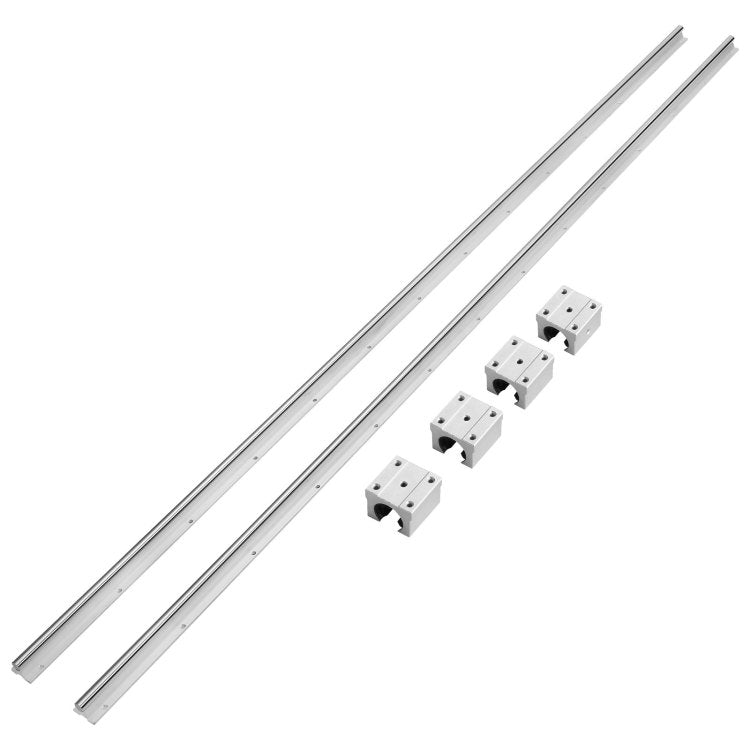 Linear Guide Rail Set, Sbr16 2000Mm, 2 Pcs 78.7 In 2000 Mm Sbr16 Guide Rails And 4 Pcs Sbr16Uu Slide Blocks, Linear Rails And Bearings Kit For Automated Machines Diy Project Cnc Router Machines