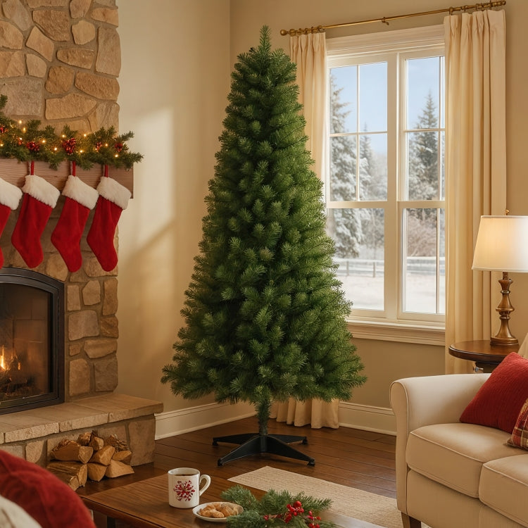 6Ft Unlit Artificial Christmas Tree With 490 Tips, Pvc Full Branches, Classic Green Holiday Tree With 4 Leg Plastic Stand For Indoor Home Decoration