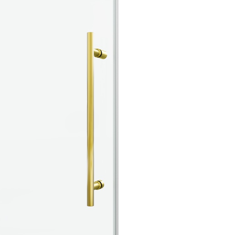 60*76"Fixed & Sliding Shower Door, Round Tube Hardware, Clear Glass Shower Door, 3 8 10Mm Sgcc Tempered Glass, Stainless Steel