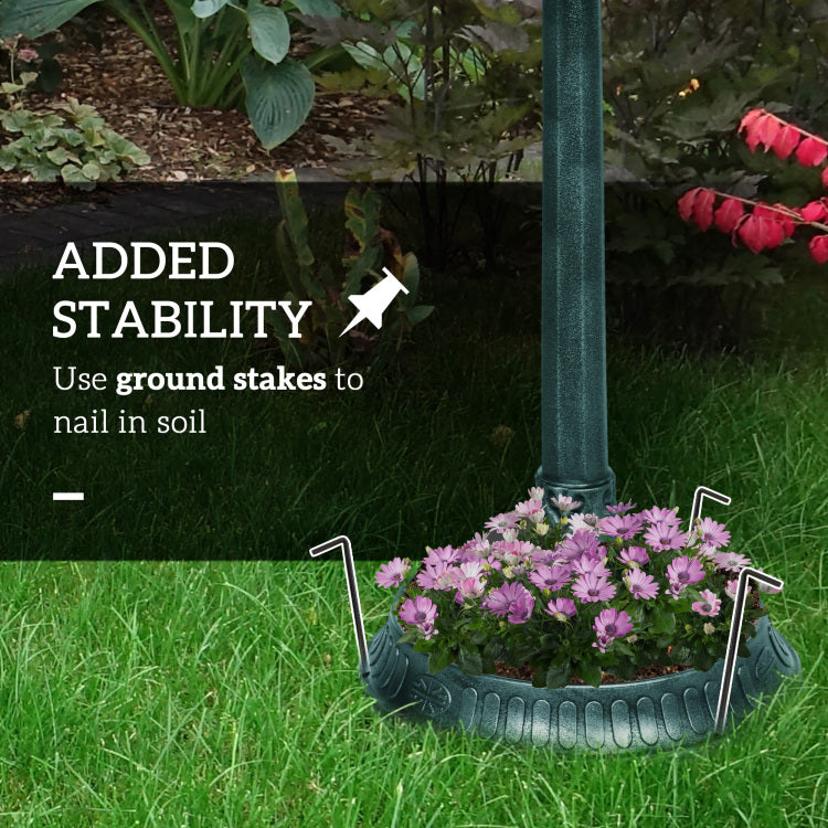 Outsunny 32" Antique Bird Bath With Pedestal Flower Planter Base, Vintage Style Decorative Birdbath, Bird Feeder Bowl & Planter Decoration Yard Statue, Verdigris