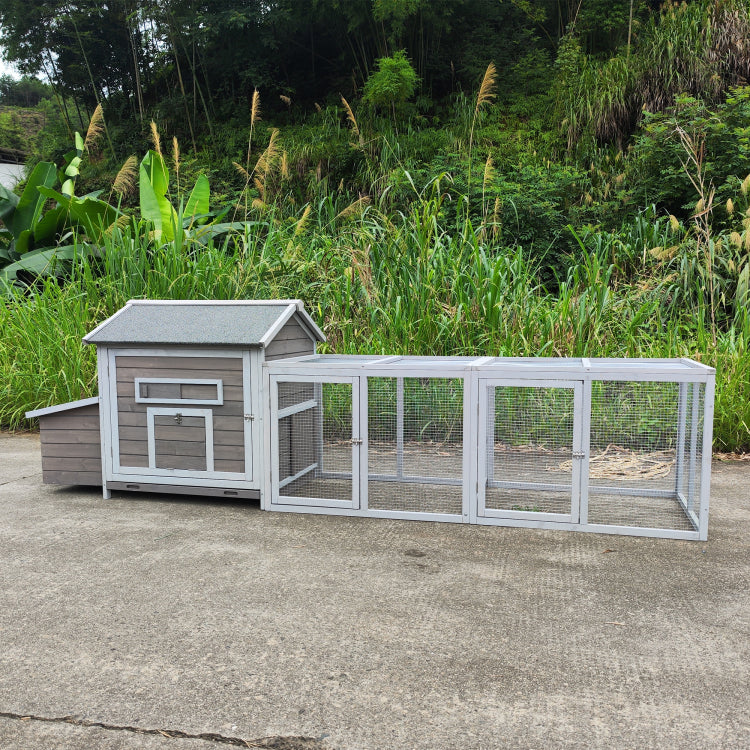 118 Wooden Chicken Coop Hen House Poultry Cage With Free Range Doors, Nesting Box,Leakproof Pull On Tray
